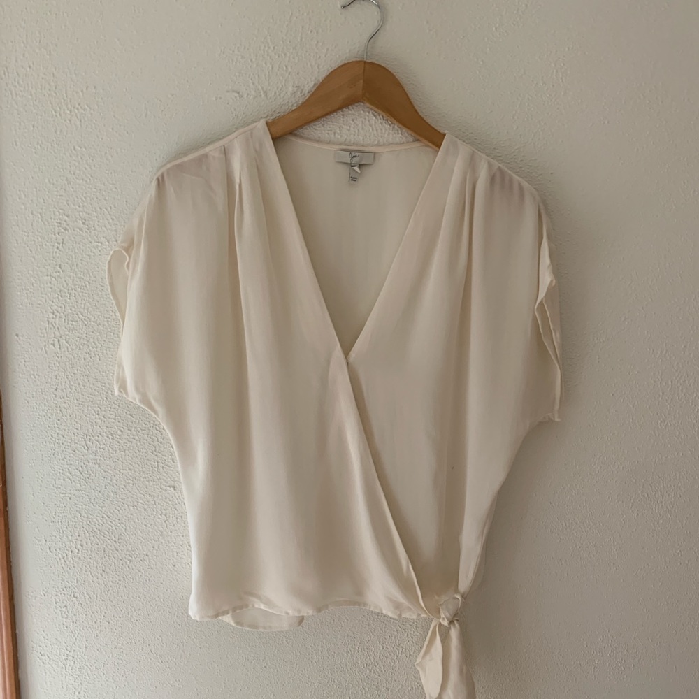 Sheer vintage wrap top blouse